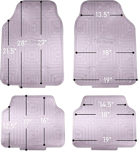 Miniatura 5 de FH Group - Juego completo de tapetes de goma F14410 para suelo con acabado metálico, color carbón, ajuste universal que se adapta a la mayoría de