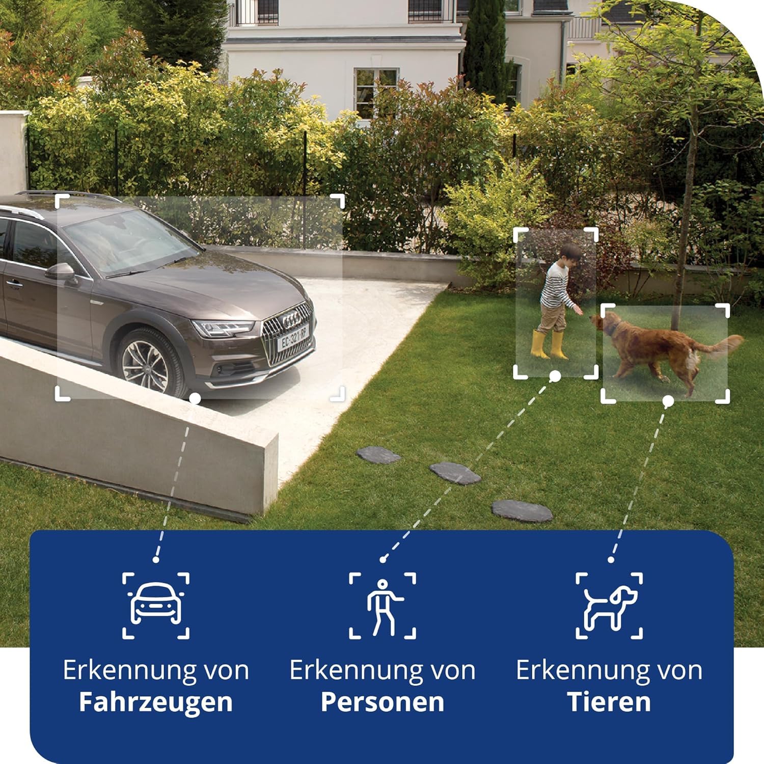 Netatmo Smarte Überwachungskamera Außen, WLAN, Integrierte Beleuchtung 12W, Video HD 1080p 4MP, Bewegungserkennung, Nachtsicht, Ohne Abonnement, zusätzliche Micro-SD, NOC -AMZ