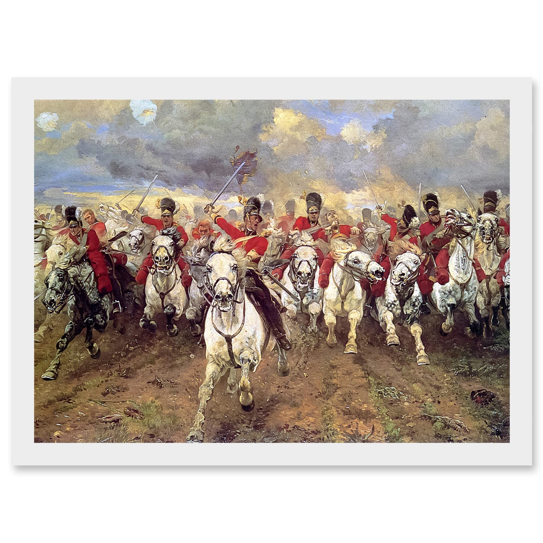 Artery8 Thompson Scotland Forever Battle Waterloo Painting Artwork Framed Wall Art Print A4