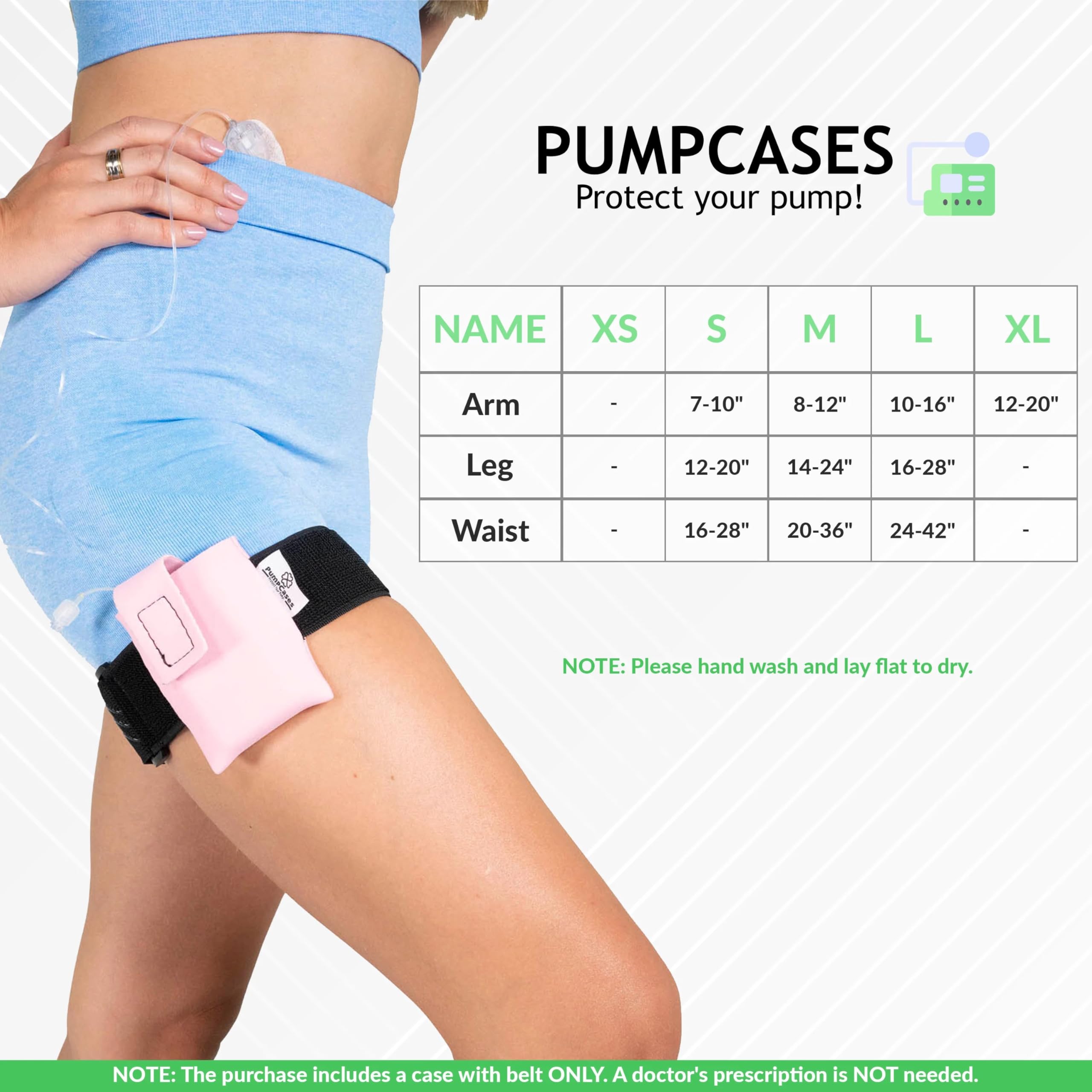 Pumpcases Adjustable Heather Gray Insulin Pump Belt – Diabetic Insulin Pump Stretch Band – Leg Belt Insulin Pump Case – Compatible with Mobi – Assembled in The USA (Medium)