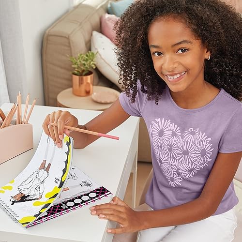 Miniatura 6 de That Girl Lay Lay Cuaderno de bocetos de diseño de moda - Make It Real, Nickelodeon, incluye 214 calcomanías y plantillas, dibuja boceto y crea,