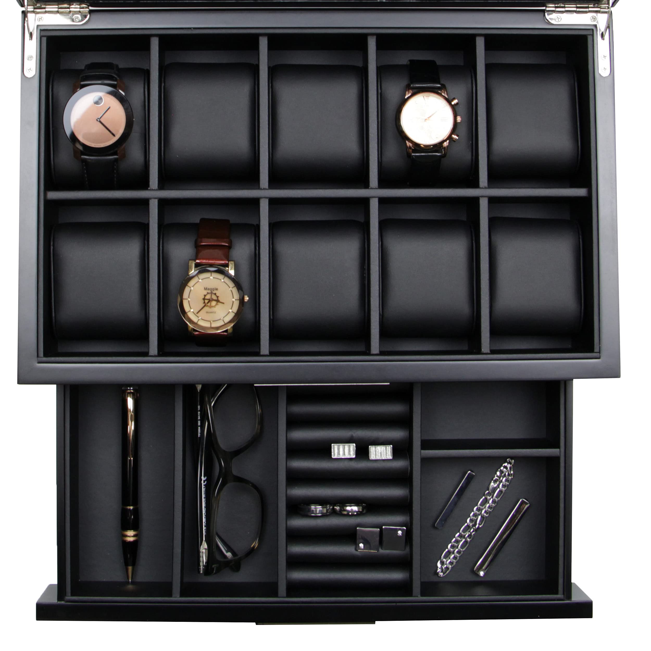 Executive Holzbox für Uhren, Sonnenbrillen und Schmuck (Sweetheart)