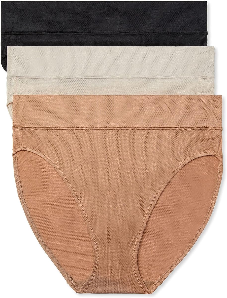Warner's Blissful Benefits para mujer, microfibra transpirable sin excavación, corte alto, paquete de 3