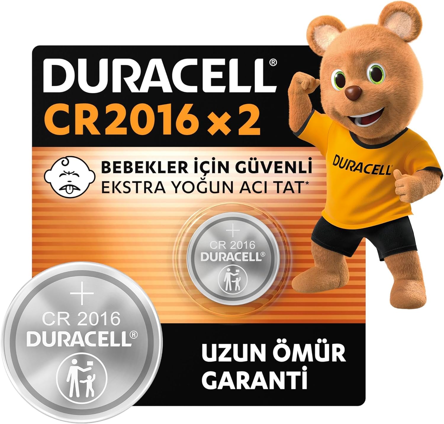 Duracell 2016 Lityum Düğme Piller (2’li Paket) 3V, Bebek Güvenlik Teknolojisi, Anahtarlık, Ev Tipi Kumandalar, Akıllı Bilekliklerde Kullanım, Bebek Güvenlikli Paketleme