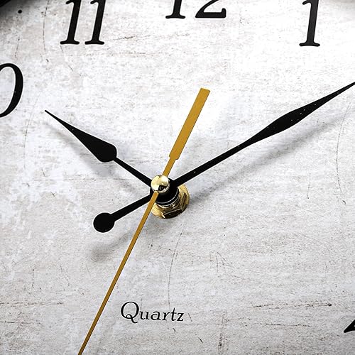 Miniatura 4 de Reloj de pared retro, reloj silencioso sin tictac de 12 pulgadas, reloj de cuarzo con pilas acuáticas, relojes vintage redondos de plástico para