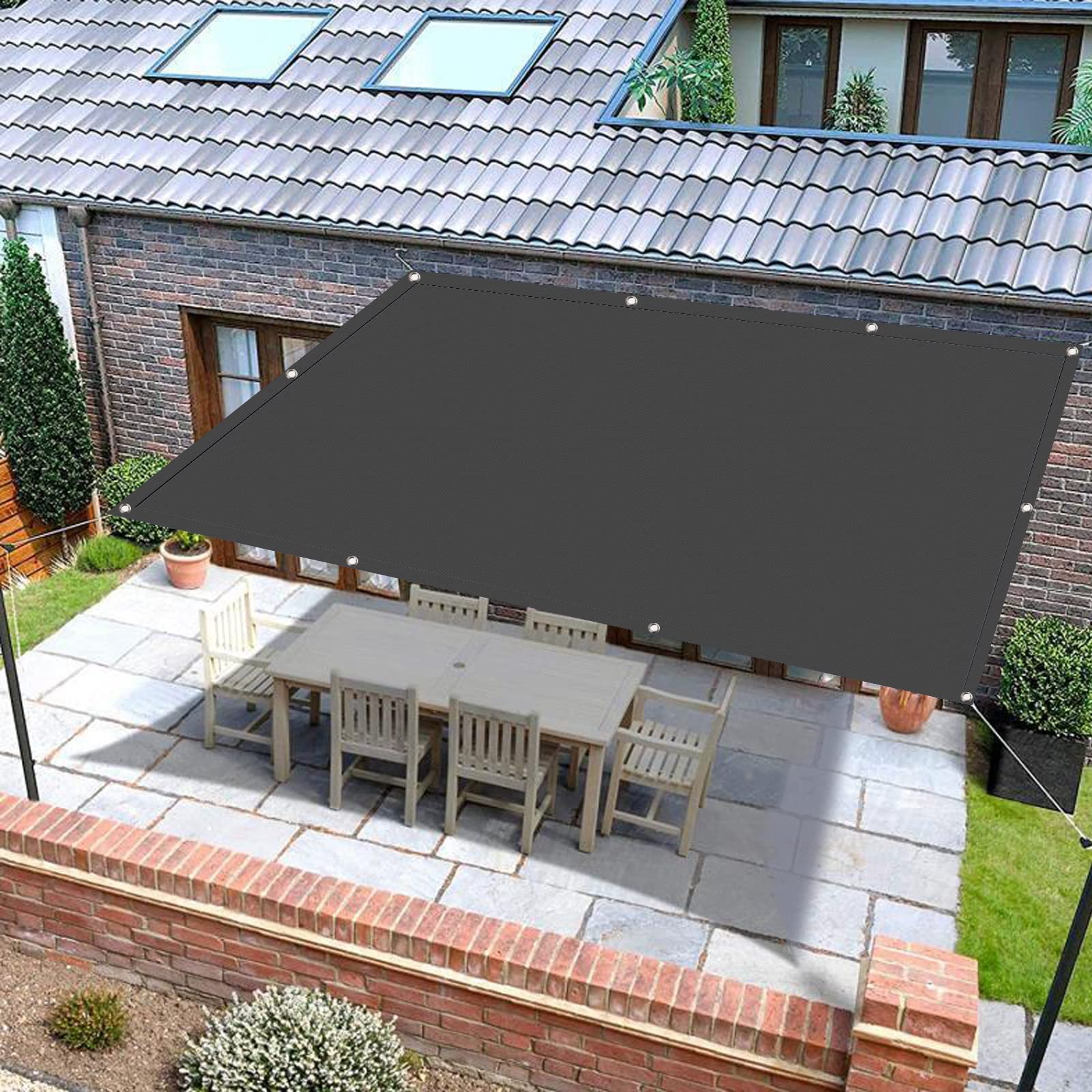 Voile d'ombrage rectangulaire 3.5x4m imperméable pour terrasse