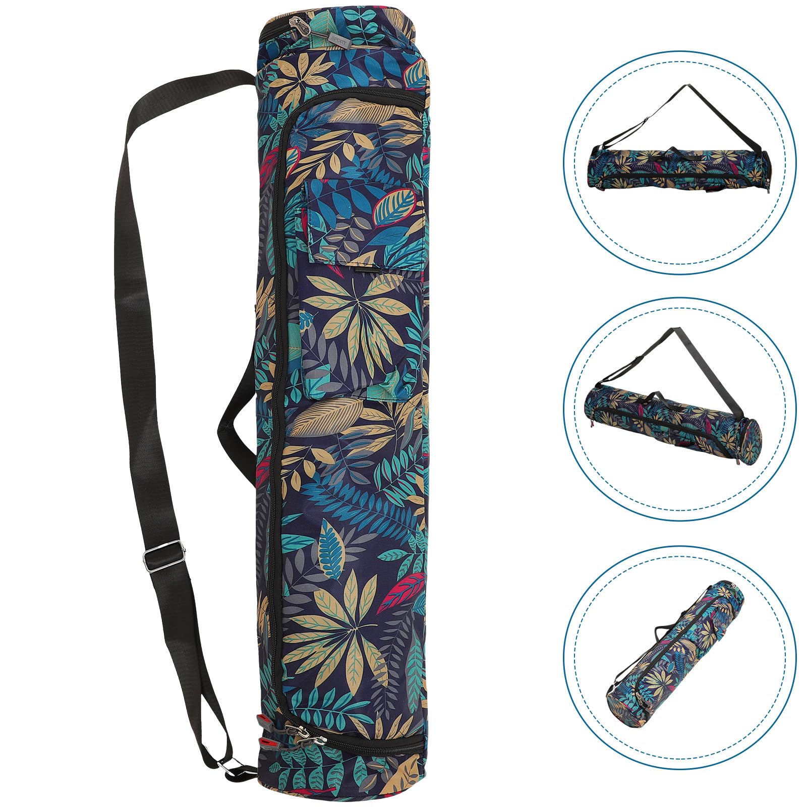 NOLITOY Esterilla Nacional Cilíndrica Bolsa de de Tela para Oxford y Yoga Estampado de Estilo Ligera Fácil de Usar para Gimnasio y Viajes