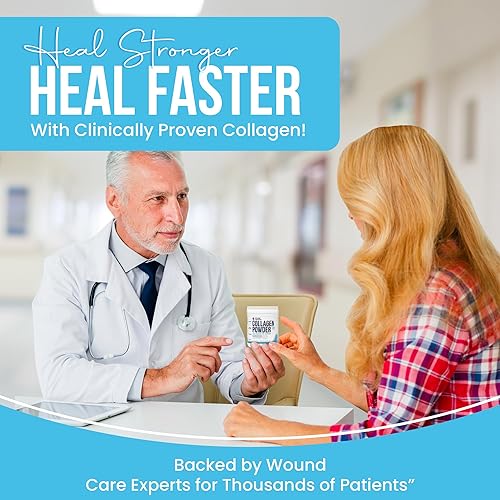 Miniatura 3 de Wound Care Plus - Péptidos de colágeno en polvo sin sabor  Colágeno hidrolizado alimentado con pasto con 0.71 oz de proteína  Apoya la salud de la