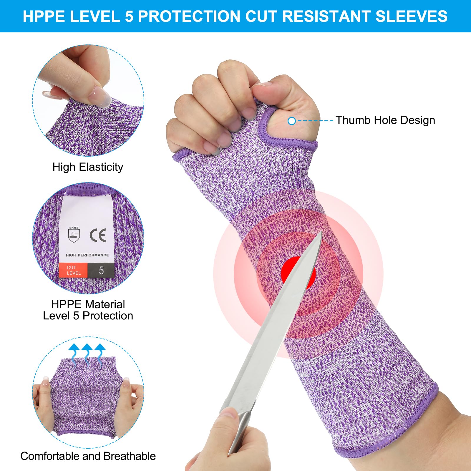 PATIKIL 14 Inch Cut Resistant Sleeve - Image 3