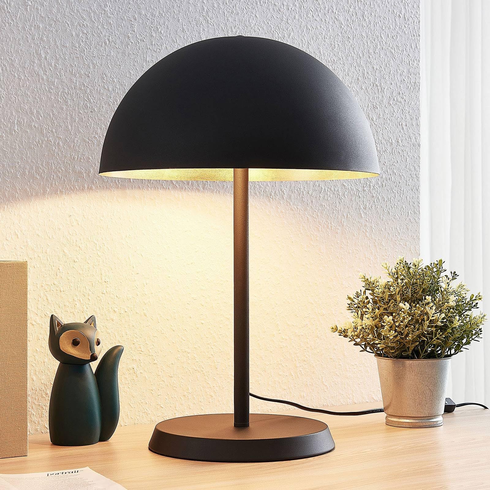 Lindby Tischlampe Idalene (Modern) in Schwarz aus Metall (2 flammig, E27) - Tischleuchte Schreibtischlampe Nachttischlampe Wohnzimmerleuchte