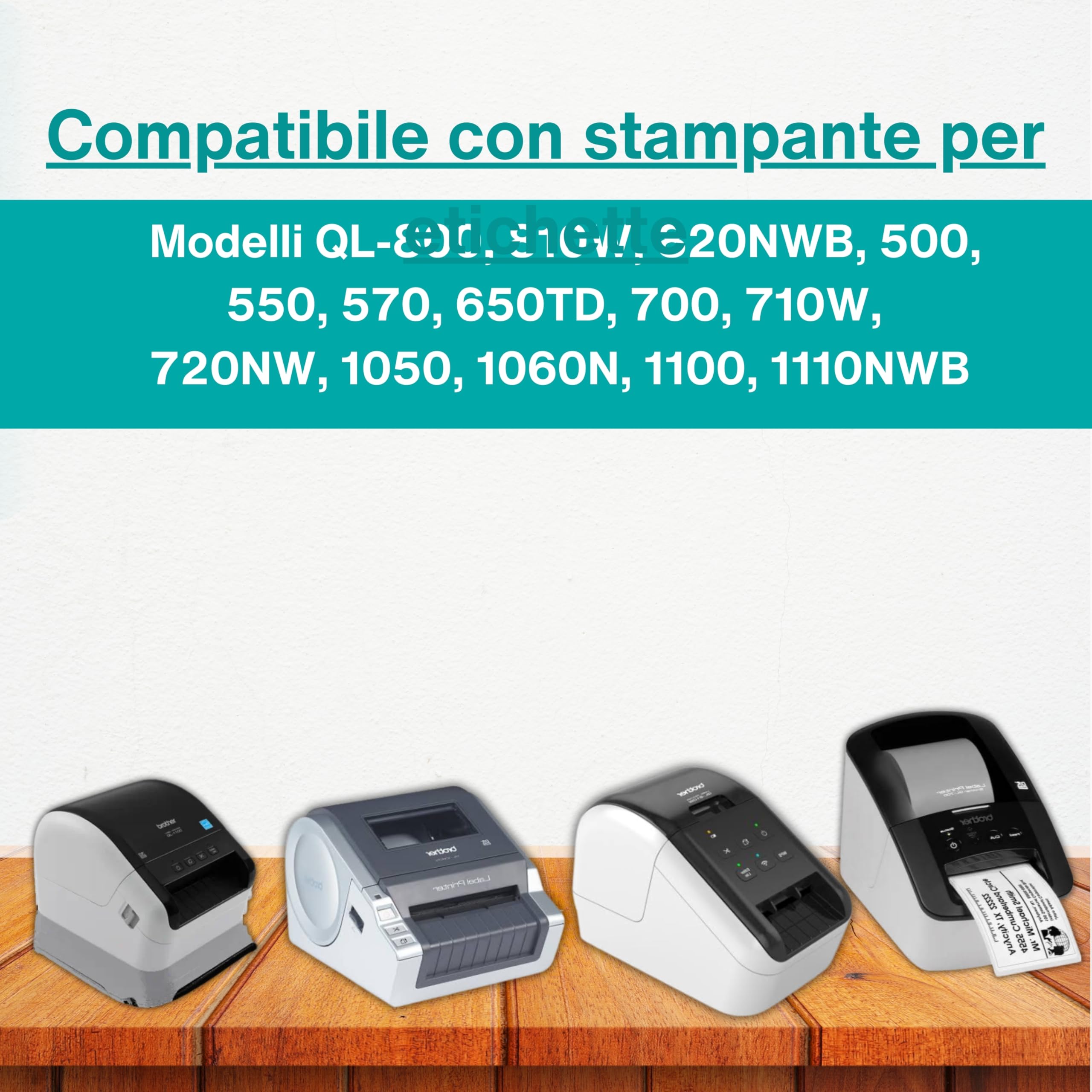 Double Dragon 10 Rotoli DK-22205 Etichette Indirizzo in Carta Continua, 62mm (L) x 30,48m (A), per Stampante di Etichette Brother QL QL-800 810W 820NWB 500 650TD 700 710W 720NW 1050 1060N 1100 1110NWB
