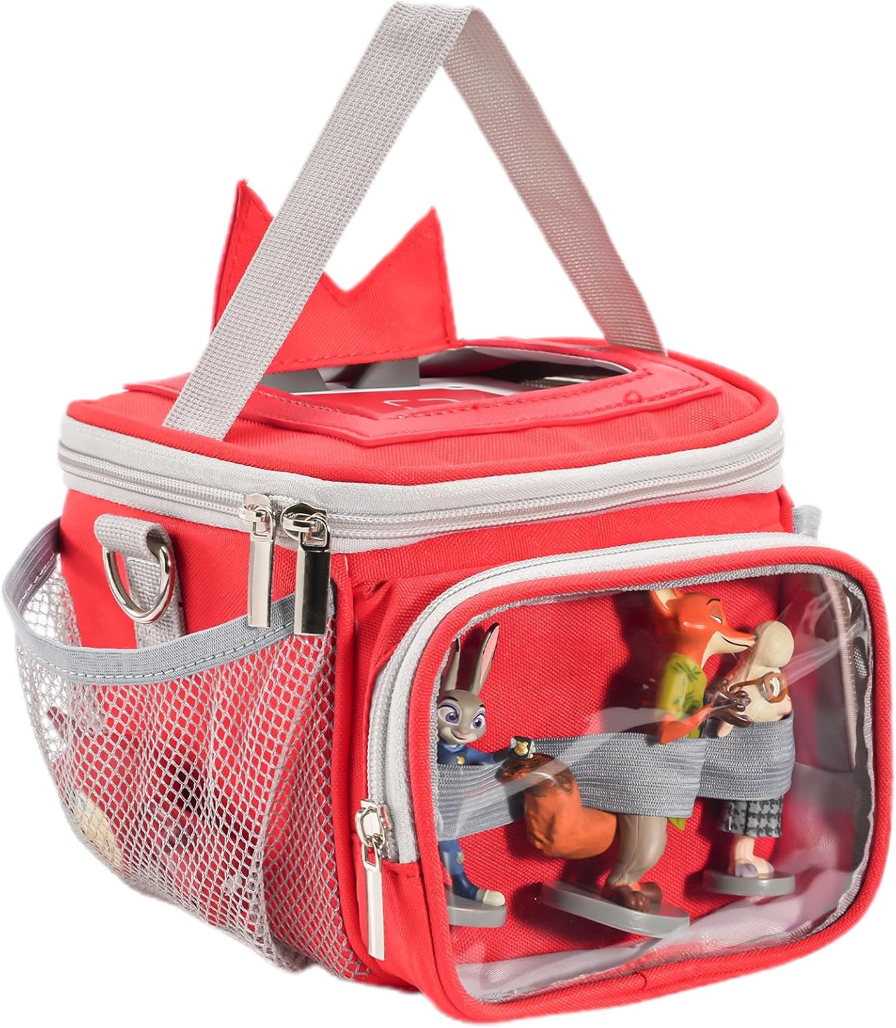 Hautton Carrying Case for Toniebox, Portable Storage Travel Bag for Tonies Figures Charging Station with Shoulder Strap Handle and Toniebox Ears Cover -Red - Image 7