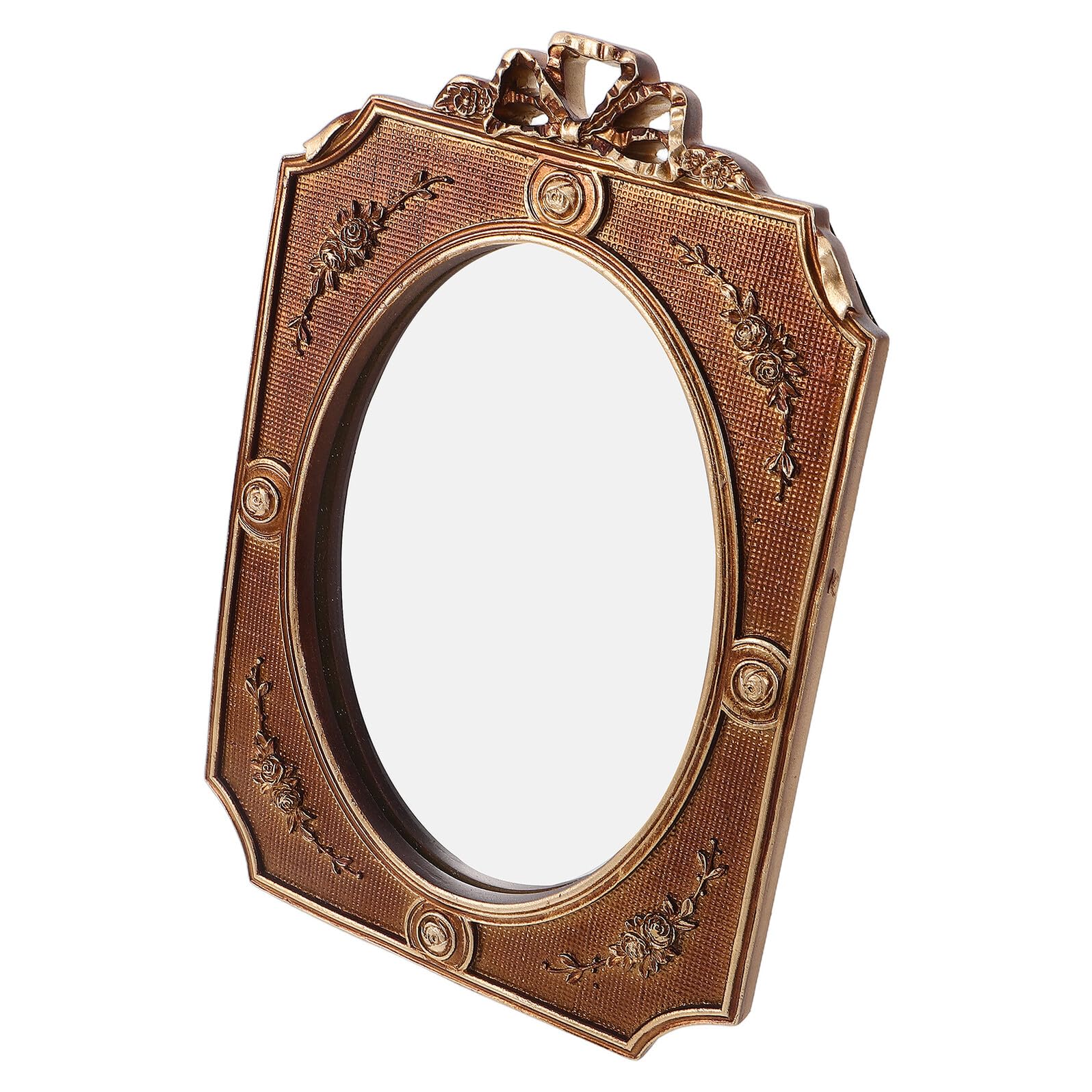 Miroir décoratif vintage en résine 24x16 cm à suspendre pour salon