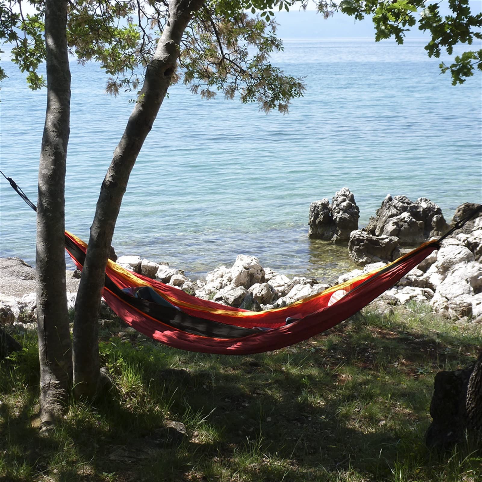 Altalene Amaca da paracadute da campeggio portatile da 300 * 200 cm, strumenti di sopravvivenza all'aperto, mobili da giardino, doppia amaca for il viaggio for il tempo libero Arrampicate e altalene (