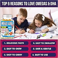 Vista 3 de Gomitas Omega 3 para niños con DHA y EPA - Suplemento Omega 3 para niños y adolescentes, apoya la concentración y la memoria cerebral, salud ocular