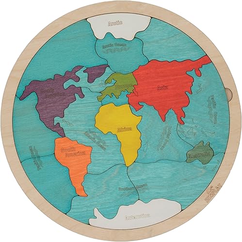 Vista 6 de Rompecabezas de madera del mapa de África de Ekoplay para niños, rompecabezas de 31 piezas para niños de la escuela, juguetes educativos
