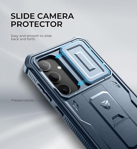 Miniatura 3 de Dexnor Funda para Samsung Galaxy S24 Plus con cubierta deslizante integrada para cámara, protector de pantalla y soporte, a prueba de golpes, funda