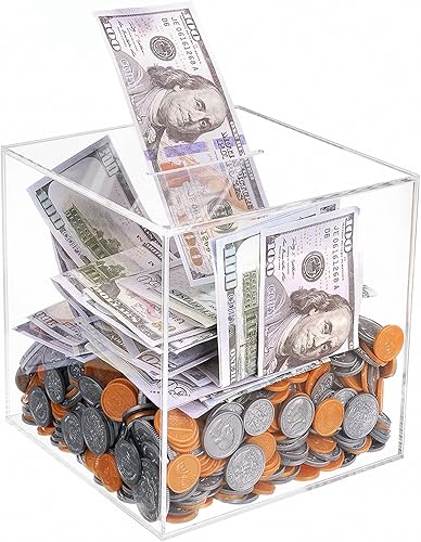 Alcancía transparente para adultos, imprescindible para acceder a ahorros, hucha de acrílico transparente, caja de cambio para ayudar al presupuesto disponible en Yaxa Guatemala