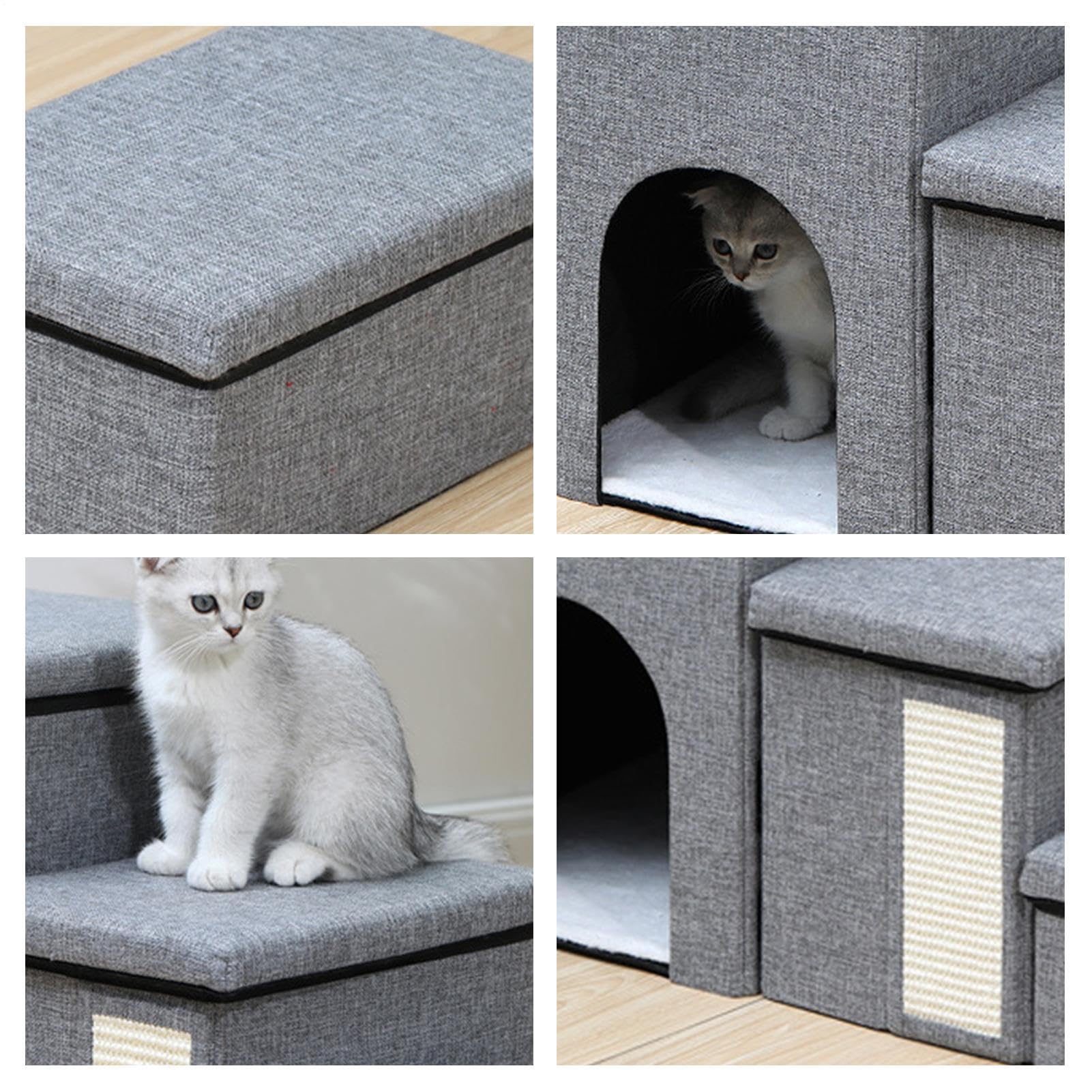 Gradini per animali domestici – 40 cm di altezza, pieghevole per gatti | Lampada per cani, e durevole, resistente all'usura e stabile, per cani anziani, gatti, zim