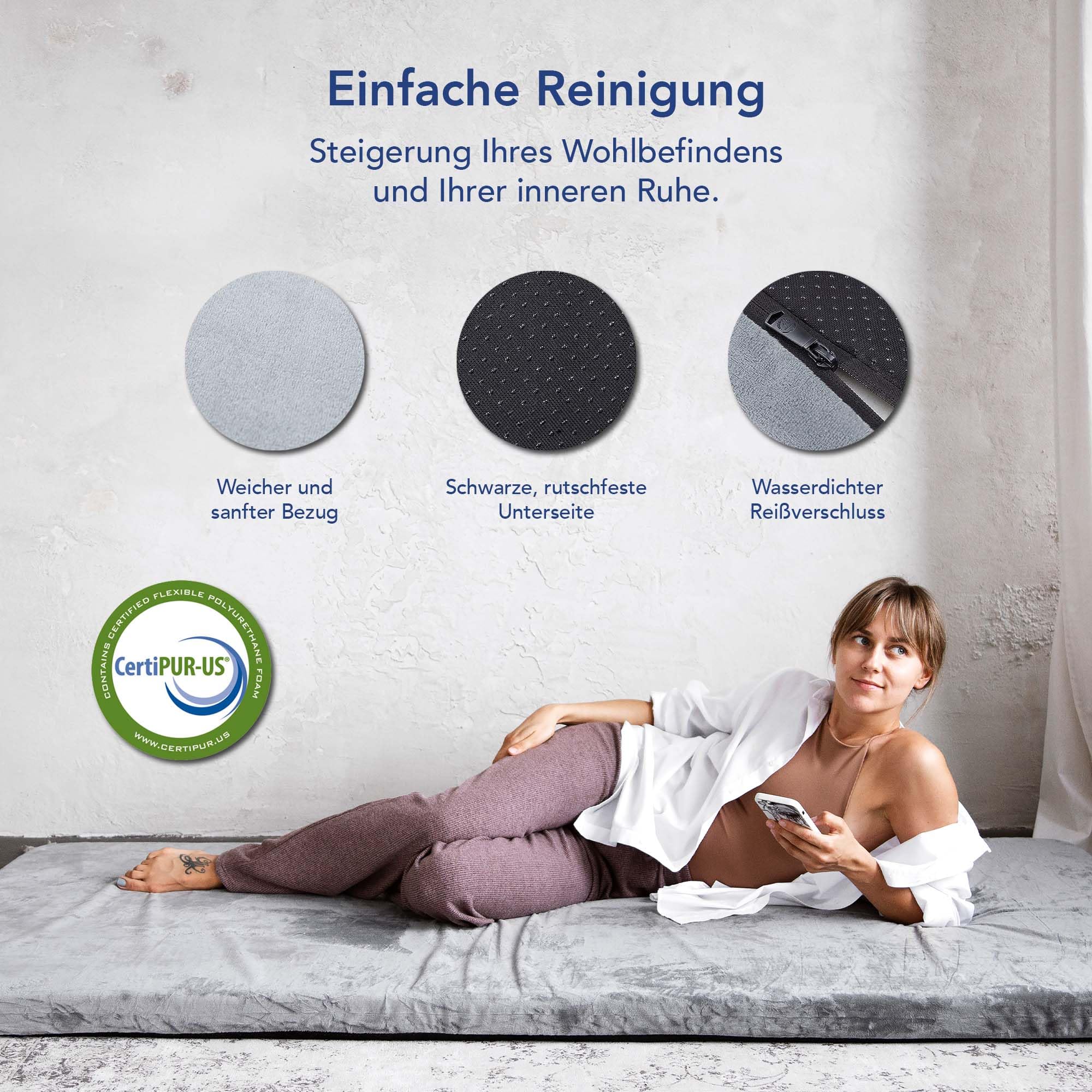 Faltbare Matratze für Camping – Bequeme Schlafmatratze mit Memory Schaum, ideal als Bodenmatratze, Gästebett klappbar oder Schlafmatte Camping für erholsame Nächte