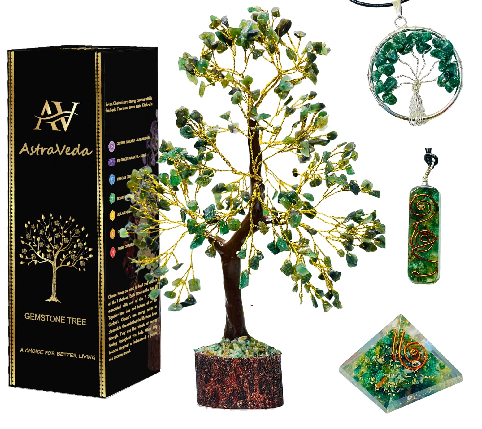 AstraVedaGreen Jade Crystal Tree, Chakra Tree, Tree of Life, Chakra Tree, Feng Shui Tree, Healing Crystal, Gemstone Tree, Crystal Gifts, Healing Stones, Spiritual Gifts