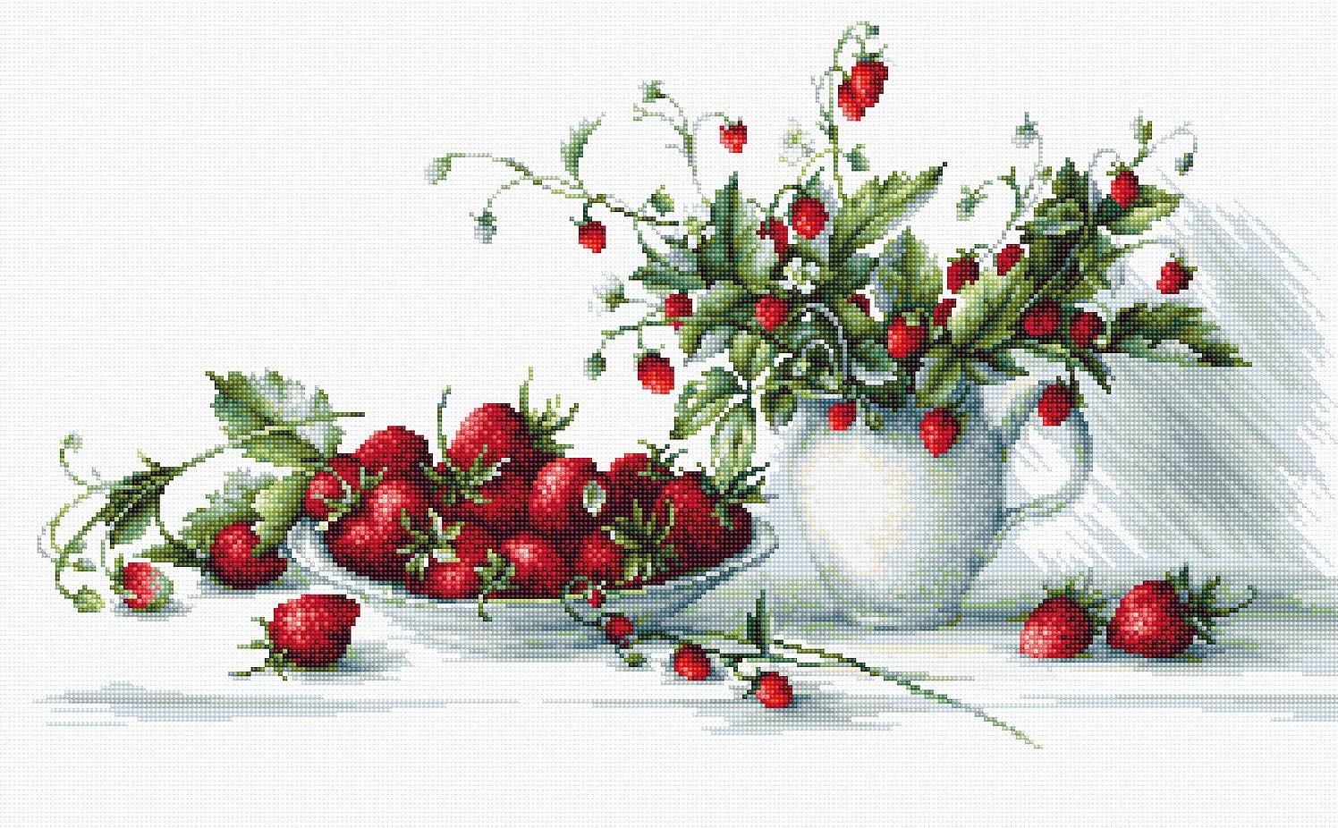 Counted Cross Stitch kit Still Life with Strawberries Luca-s B2277 Berry Cross Stitch Kits Kitchen Needlepoint Embroidery xstitch DIY kit