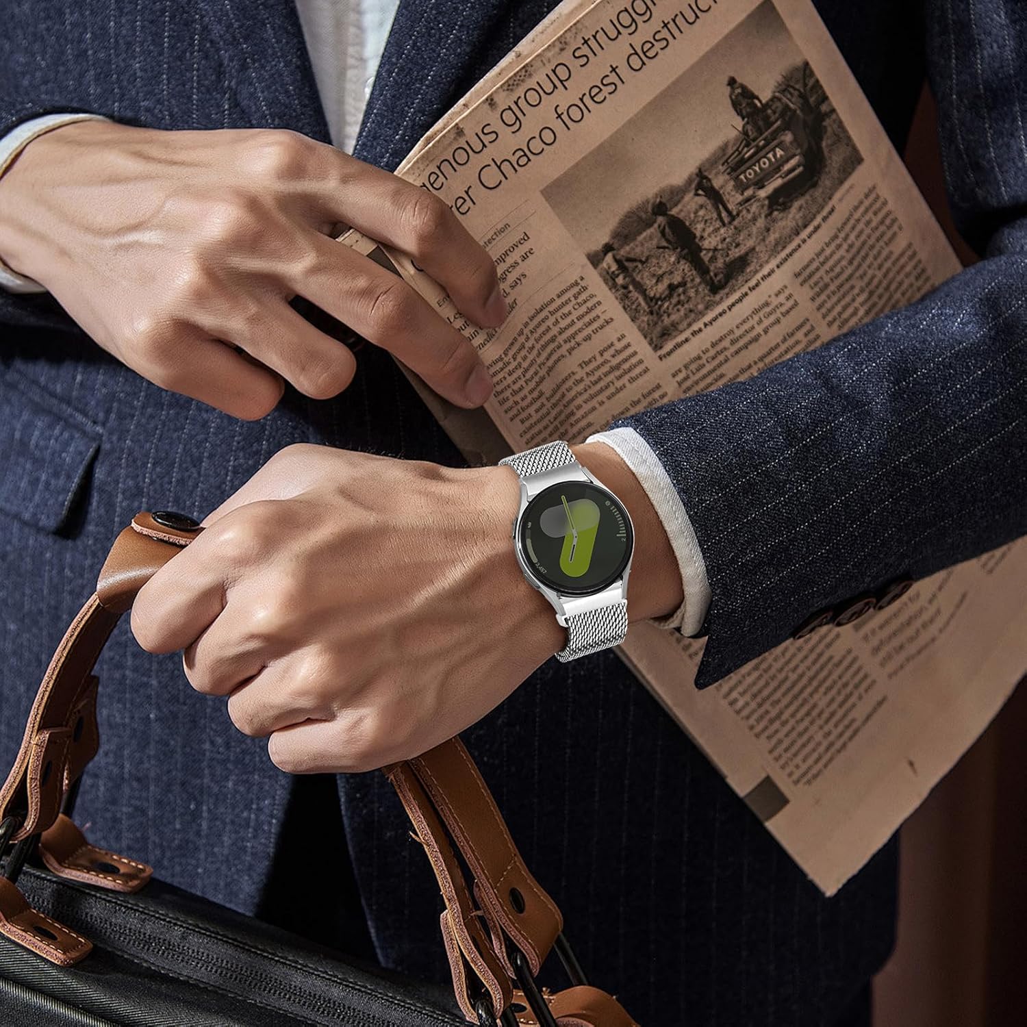 Milanese Metal Bands for Samsung Galaxy Watch 7 6 5 4 Band 40mm 44mm/Watch 6 4 Classic Bands 46mm 42mm 47mm 43mm/5 Pro/3 41mm/FE/Active 2 Men/Women,20mm Stainless Steel Mesh Loop Magnetic Strap Correa - Image 5