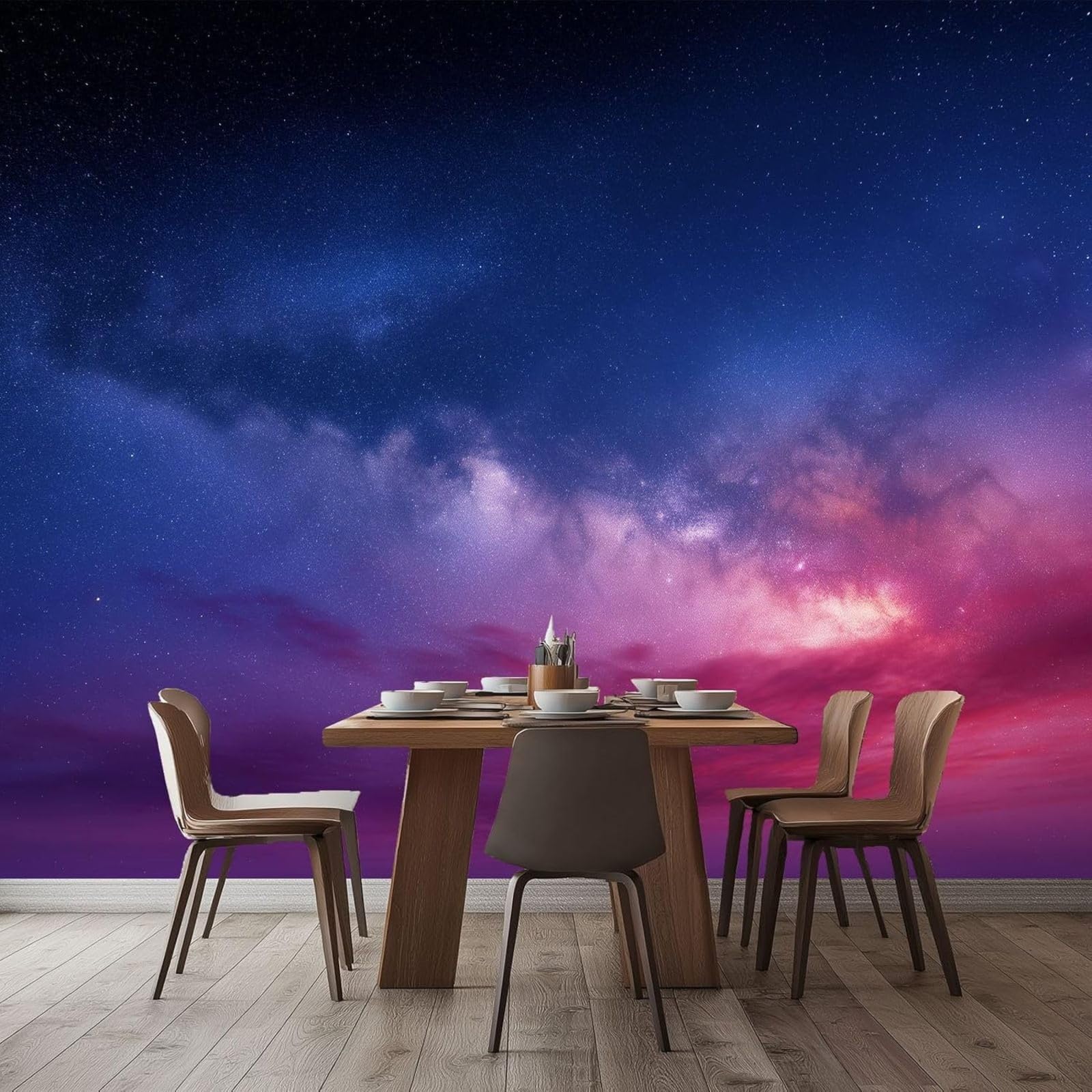hgjdjhnf Non-Woven Photo Wallpaper, Starry Sky, Galaxy Art, wall Mural, wall Covering, wall Decoration, Living Room, Bedroom, Apartment, wall Art, Blue, 350cm x 256cm