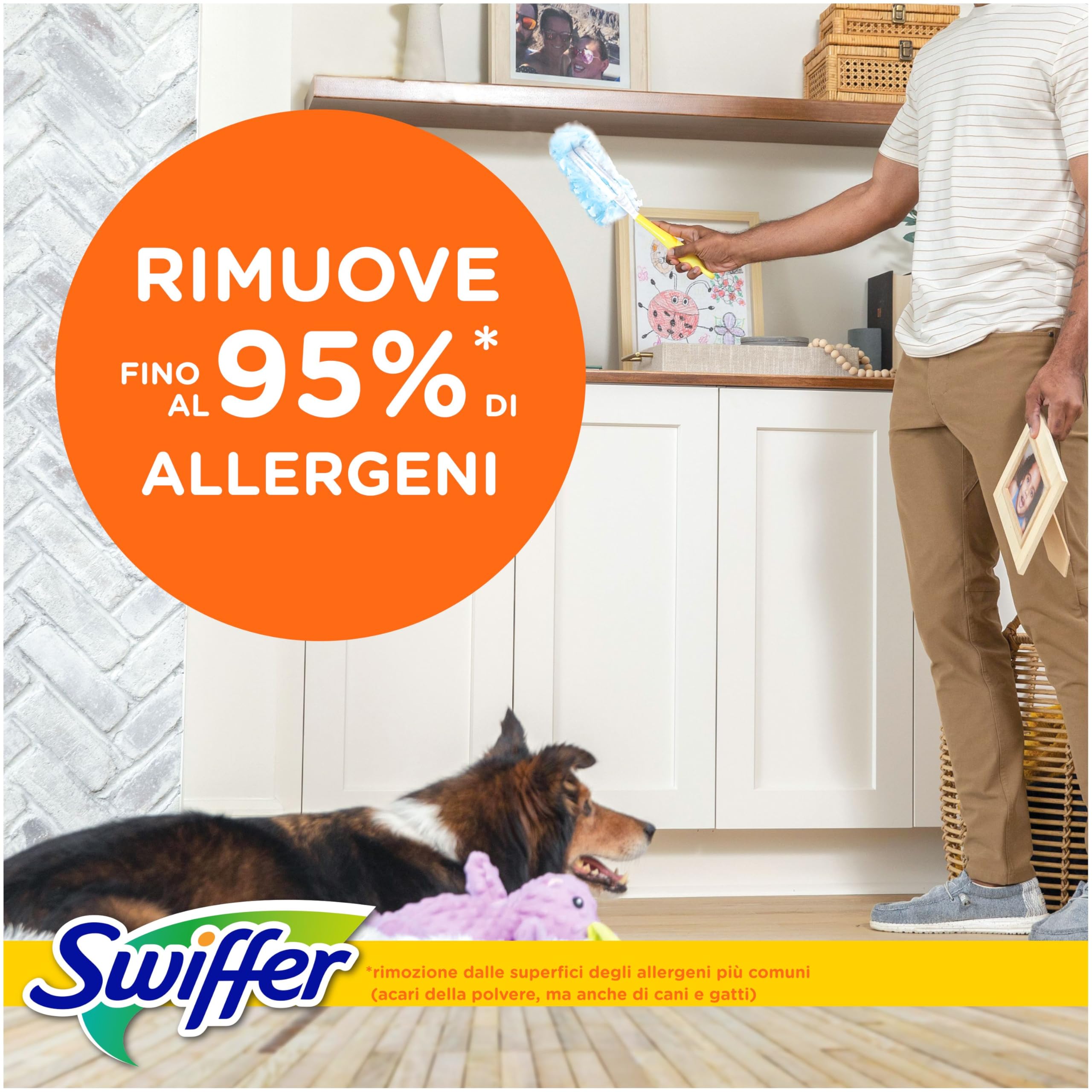 Swiffer Duster Piumini Cattura Polvere, 45 Piumini, Cattura e Intrappola Polvere e Sporco, Raggiunge I Punti più Difficili della Casa, Giga Formato