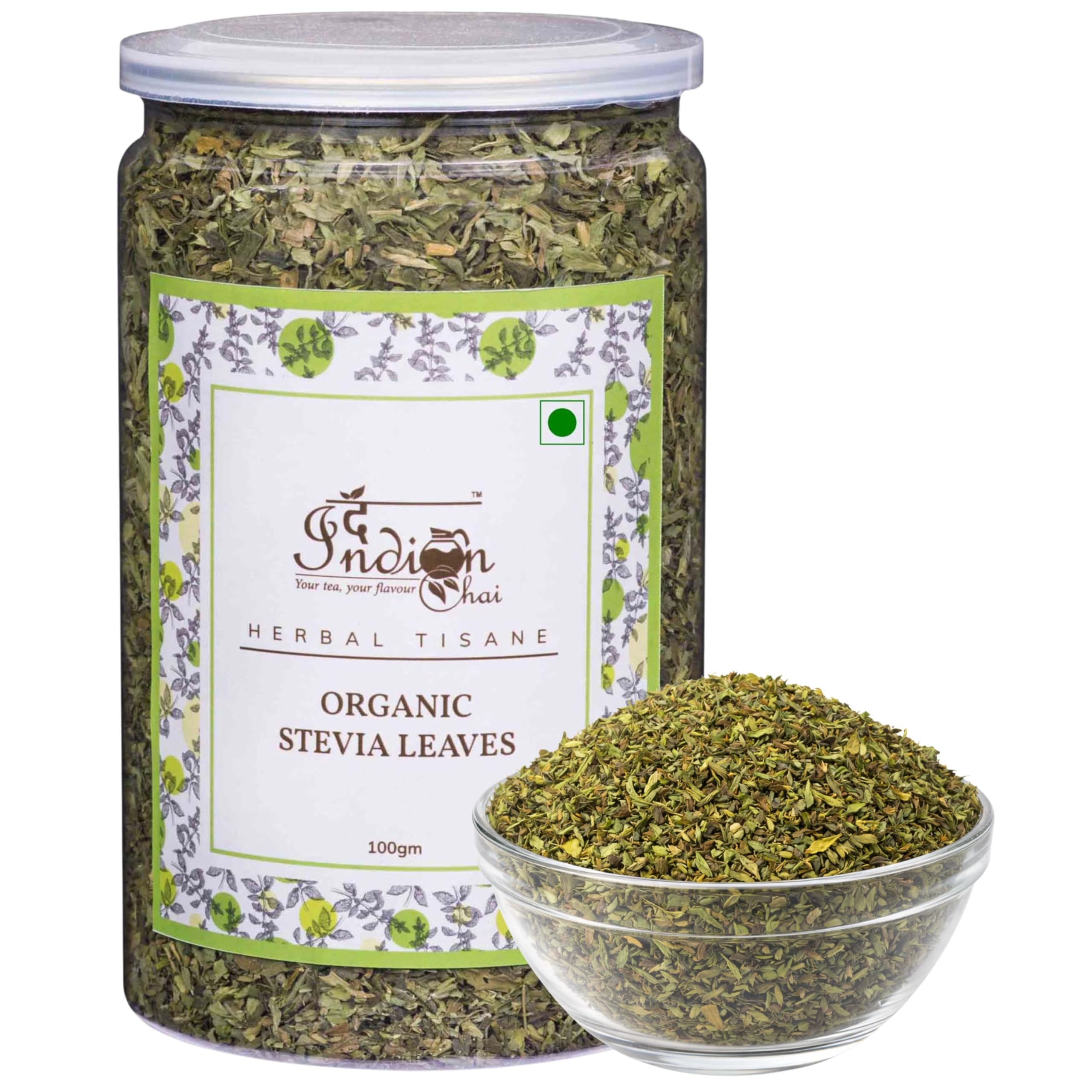 Organic Stevia Leaves 100g | Natural Plant-Based Sweetener | Zero Calorie | Diabetic-Friendly | Caffeine-Free Herbal Infusion