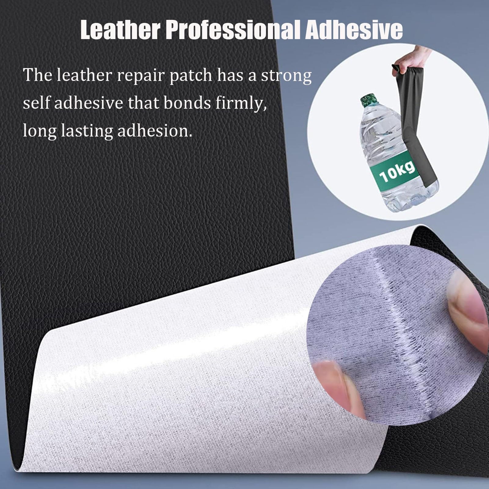 Simili Cuir Autocollant Patch De Réparation Du Cuir Bricolage Pour Meubles En Cuir, Kit De Réparation Du Cuir Auto-adhésif Pour Canapés, Chaises, Sièges De Voiture, Facile À Utiliser(Azure Blue,27.16x