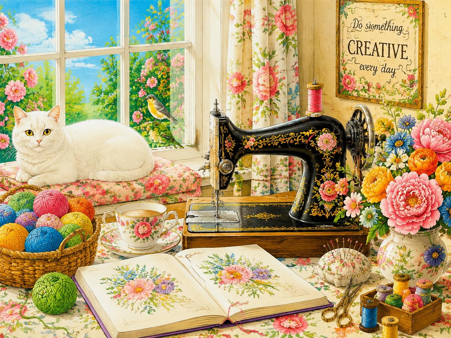 500‑Piece Jigsaw Puzzle for Adults, Vintage Sewing Room