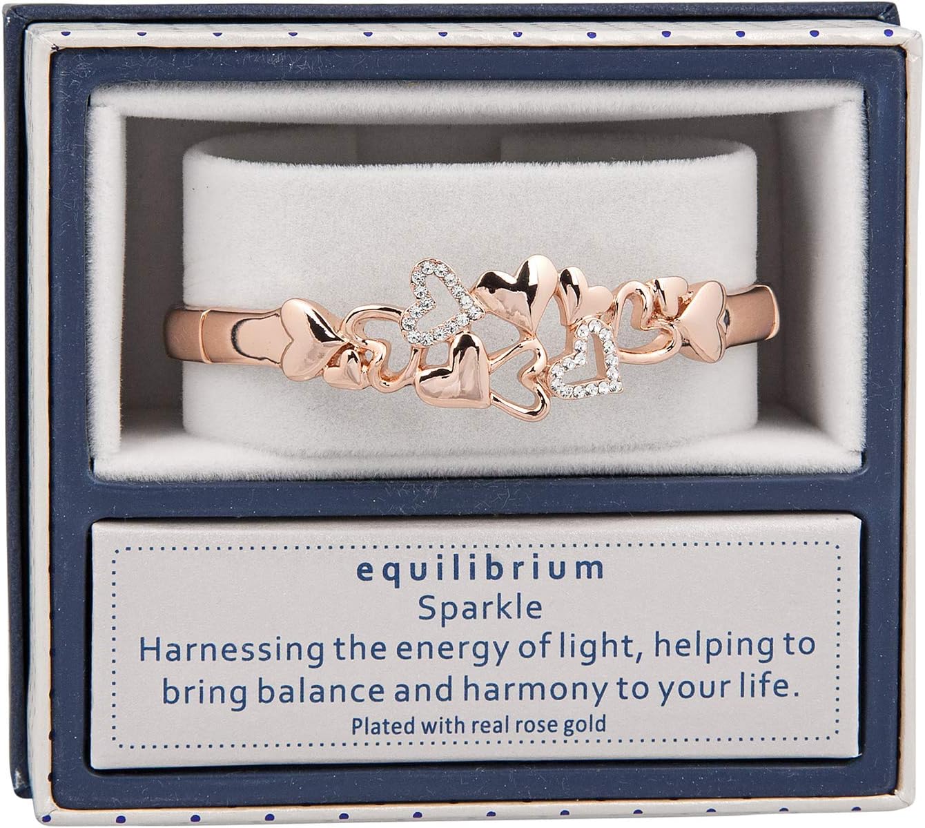 equilibrium Falling Hearts Rose Gold Plated Half Bracelet