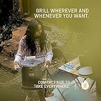 Vista 4 de Charcoal Grills - Basic Mini 6 lbs - 3-in-1 Stainless Steel Ultra-Portable Smoker Grill for Outdoors, Camping and Home BBQ - Compact Vertical Smoker