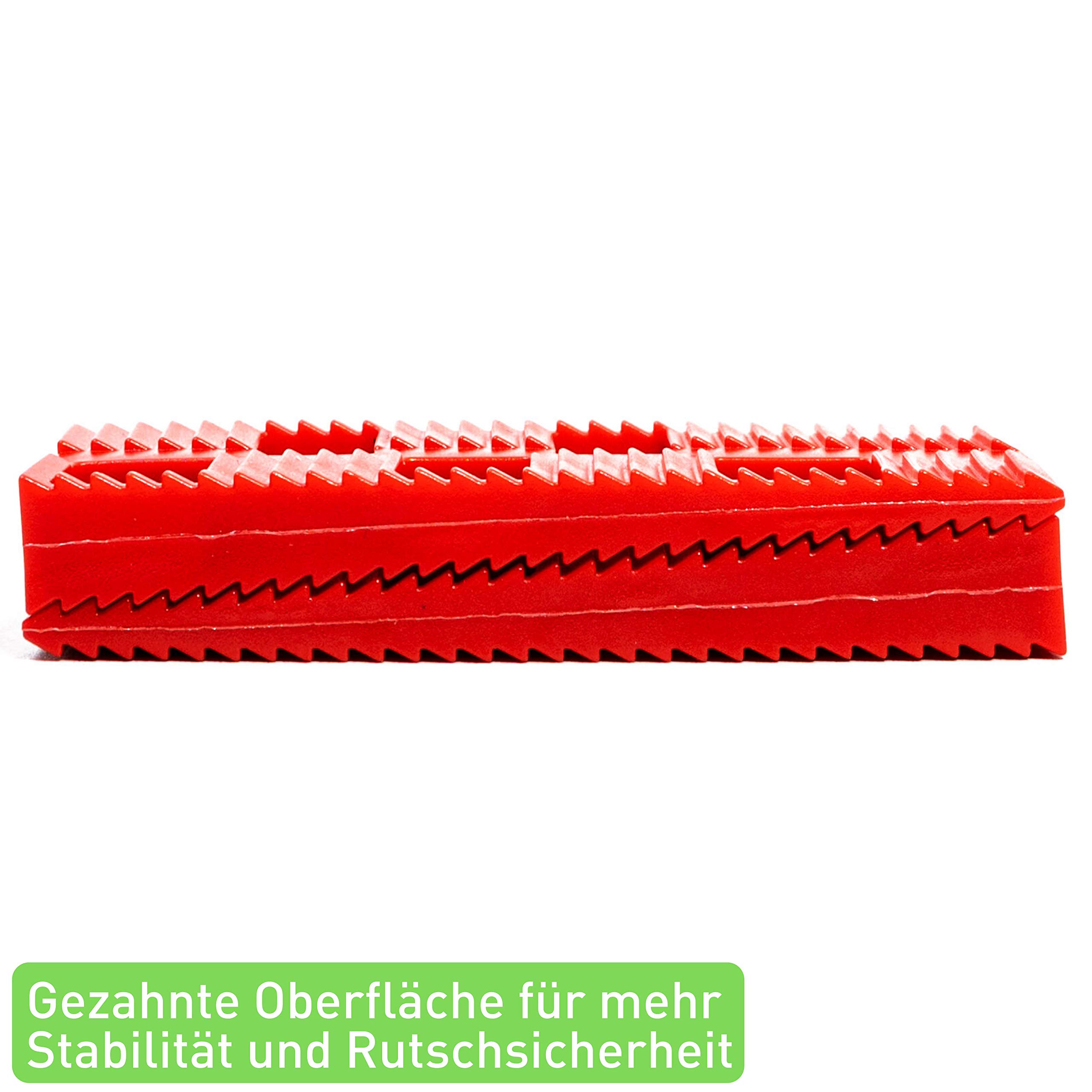 Premium Keile Kunststoff (130 Stück) - Plastik Keile als Abstandshalter - Abstandhalter Terrassendielen & Fenster - Unterlegkeile, Unterlegplatten, Abstandskeile, Montagekeile im Set - Farbe: Rot