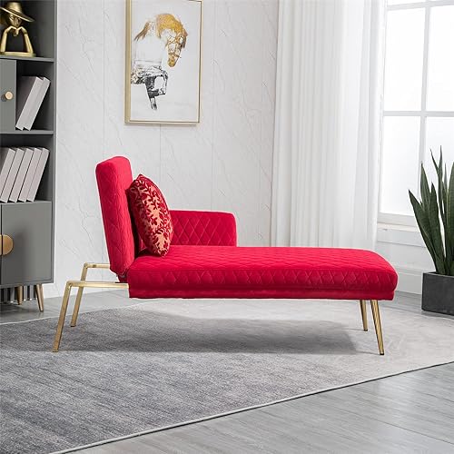 Miniatura 6 de kevinplus Silla de terciopelo con futón convertible copetudo sofá cama silla moderna de ocio para interiores con 3 ángulos reclinables para sala de