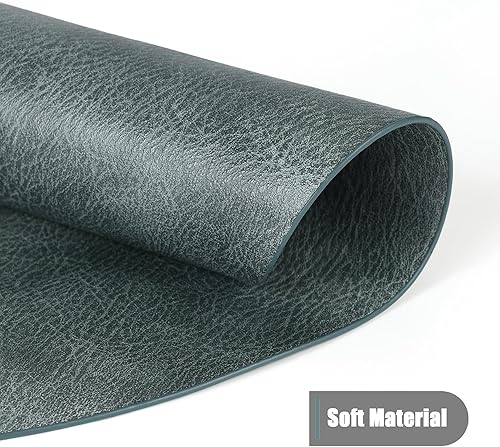 Miniatura 2 de UnivoColors - Juego de manteles individuales de piel sintética de 6.15 pulgadas, manteles individuales redondos con patrón de piel de vaca lavada