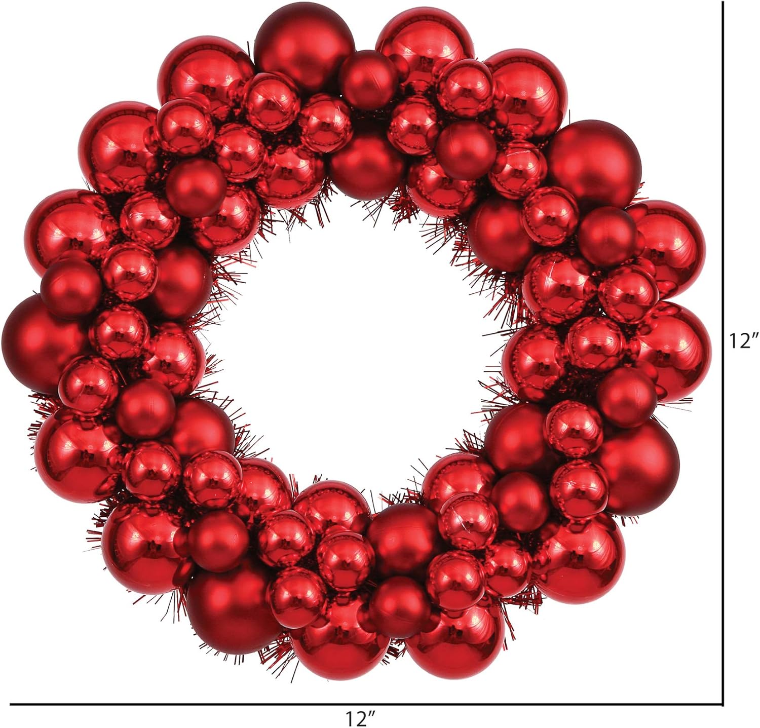 Vickerman 12" Red Colored Ball Wreath