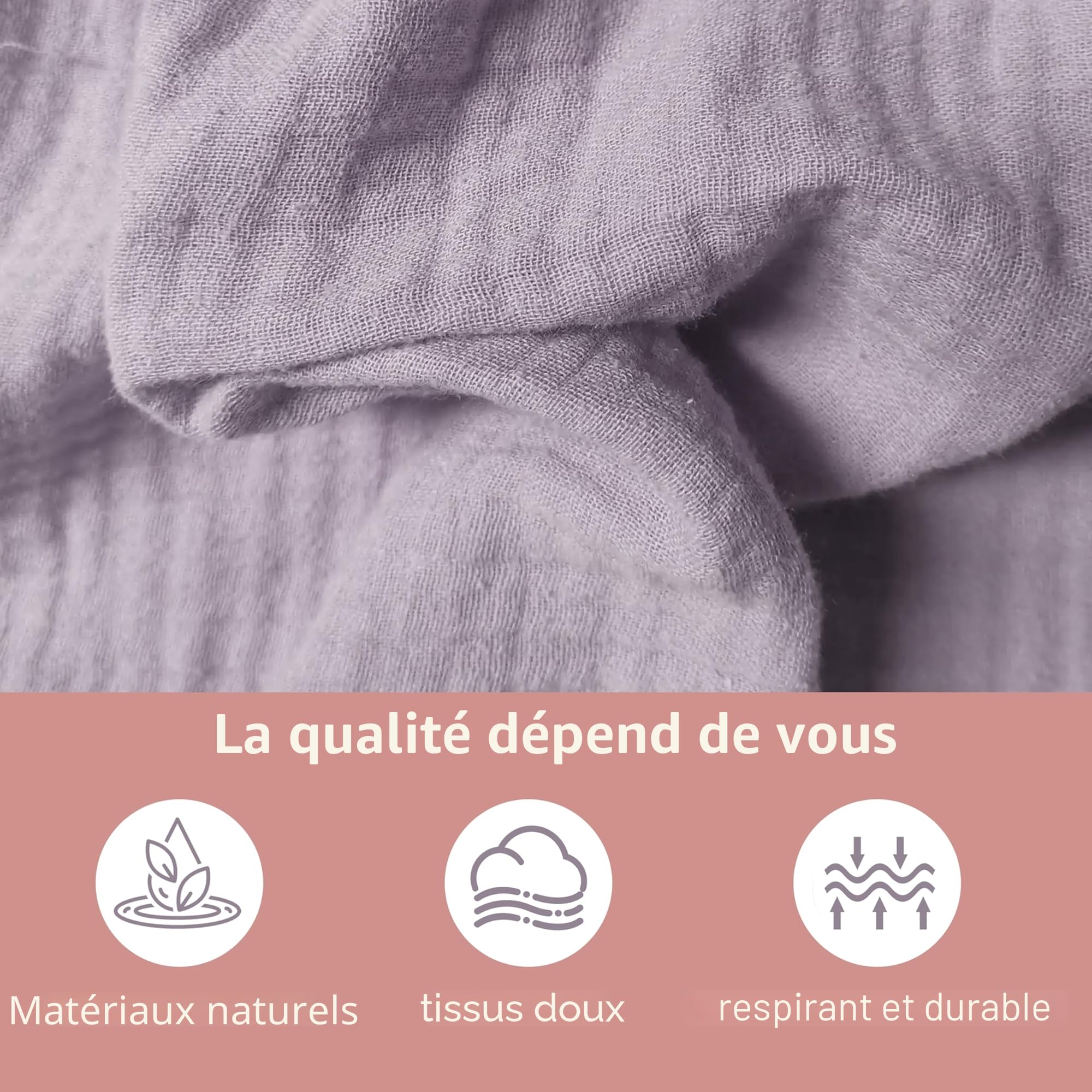 Lot de 2 baldaquins de lit faits à la main en mousseline 100 % coton pour décoration de lit pour fille et garçon (65 x 270 cm, beige clair)