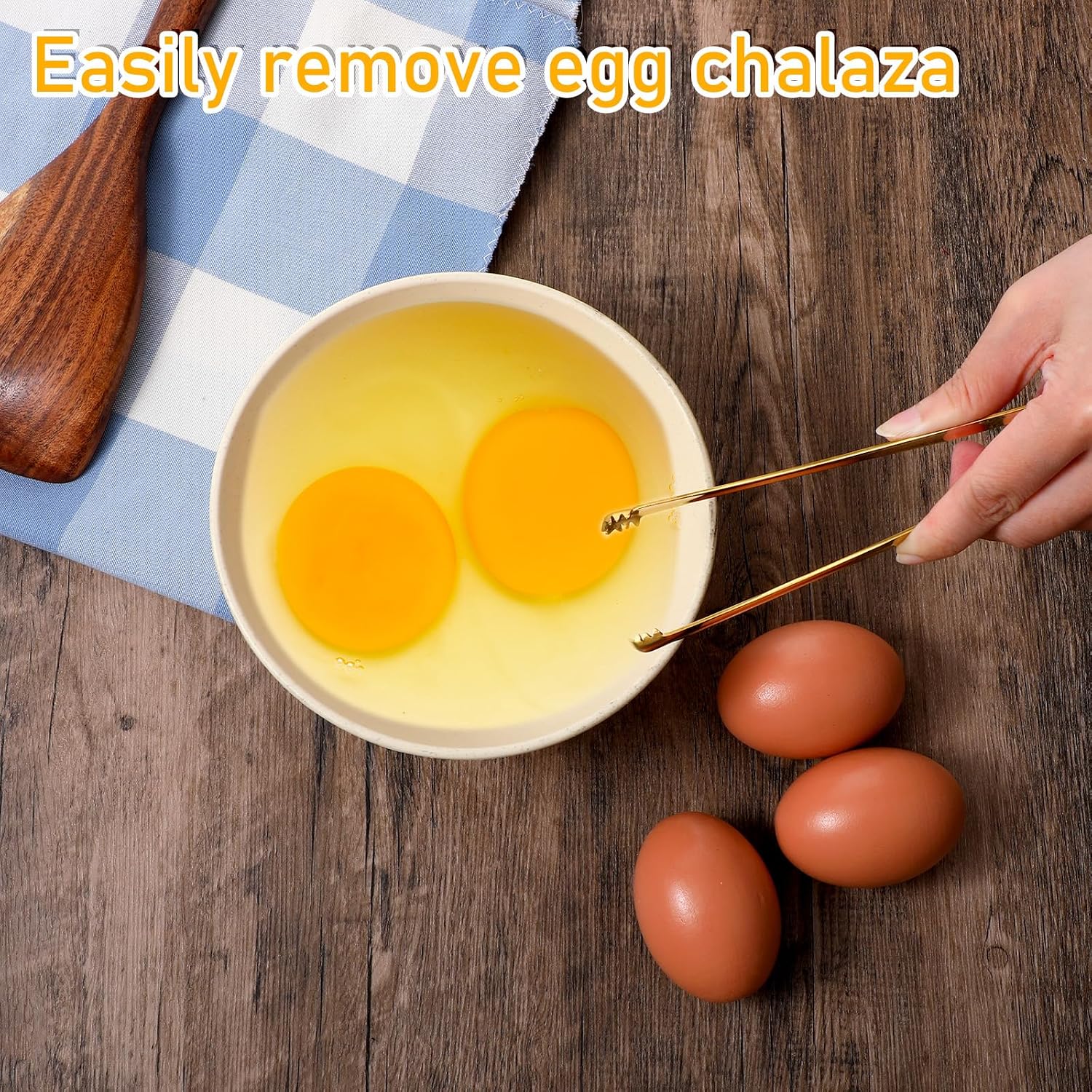 Yuanchu 2 Pcs Egg Chalaza Remover Tongs, Egg Chalaza Remover Tools
