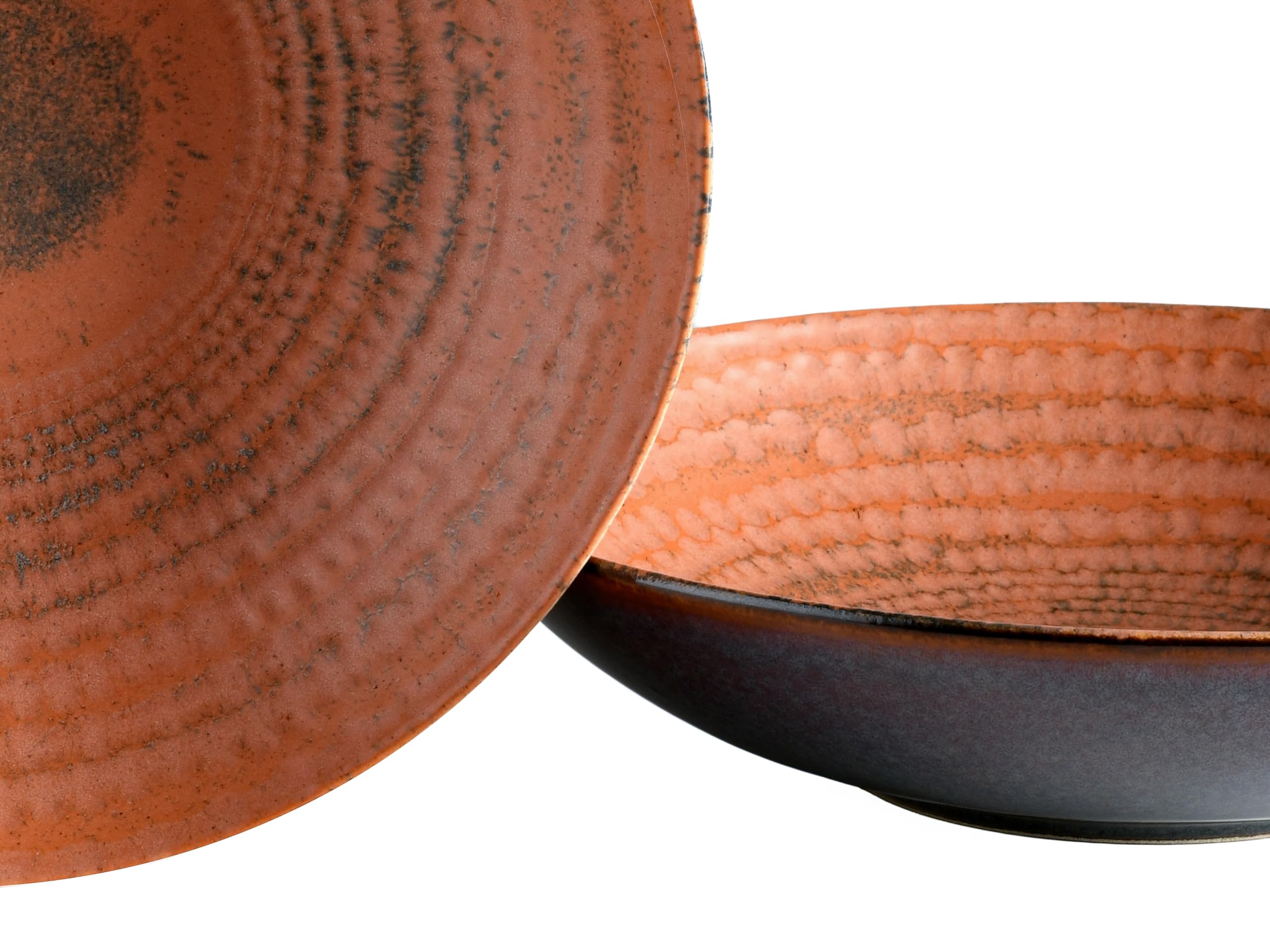 CreaTable, 24859, Serie Neapel Terra, 12-teiliges Geschirrset für 4 Personen, Teller Set aus Steinzeug, spülmaschinen- und mikrowellengeeignet, Made in Europe