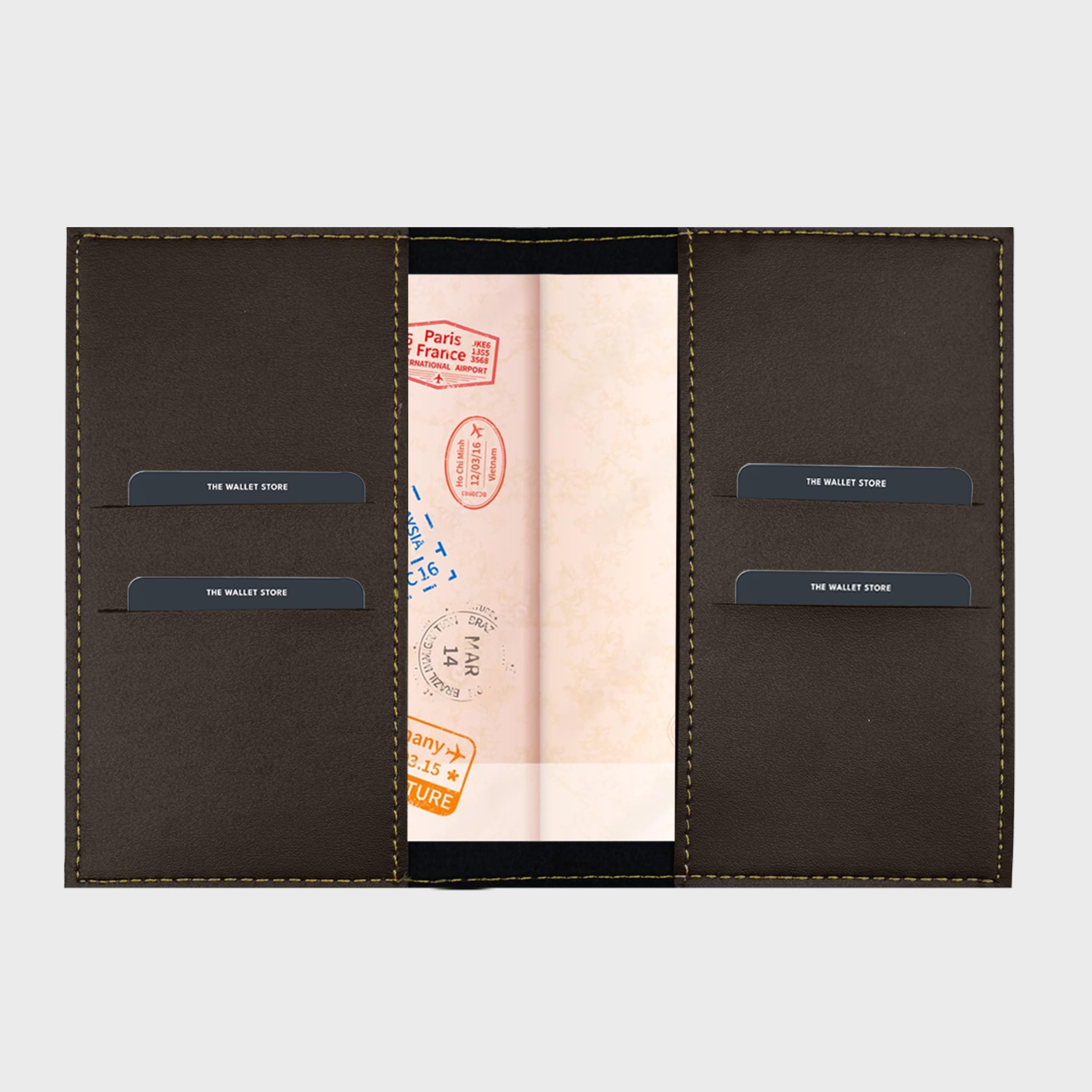 The Wallet Store Leather Passport Cover - Grey