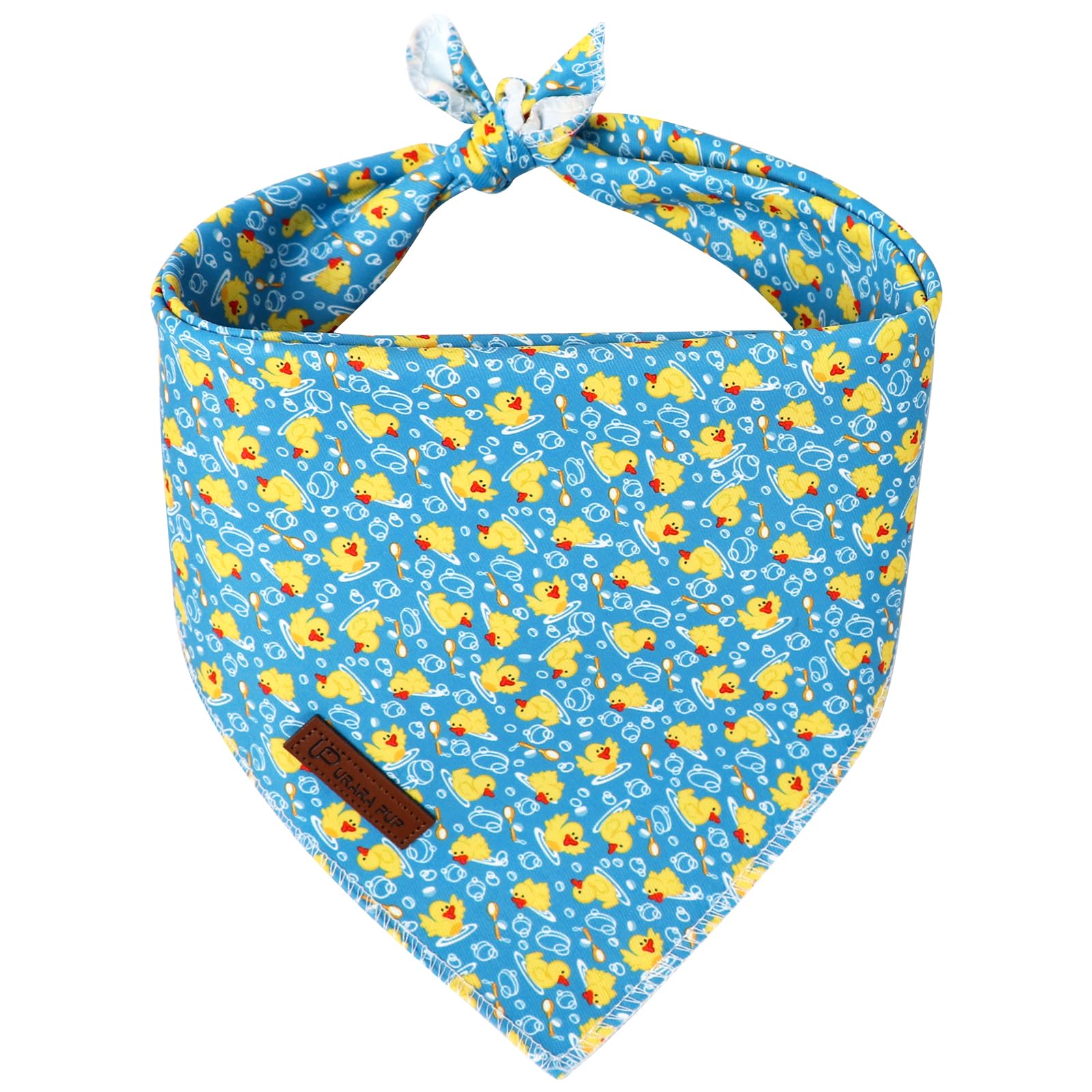 UP URARA PUP Duck Dog Bandana, Summer Yellow Duck Puppy Bandana for Small Medium Dog, Cotton Ducks Pet Triangle Bid Scarf Kerchief for Girl Boy Dogs or Cats