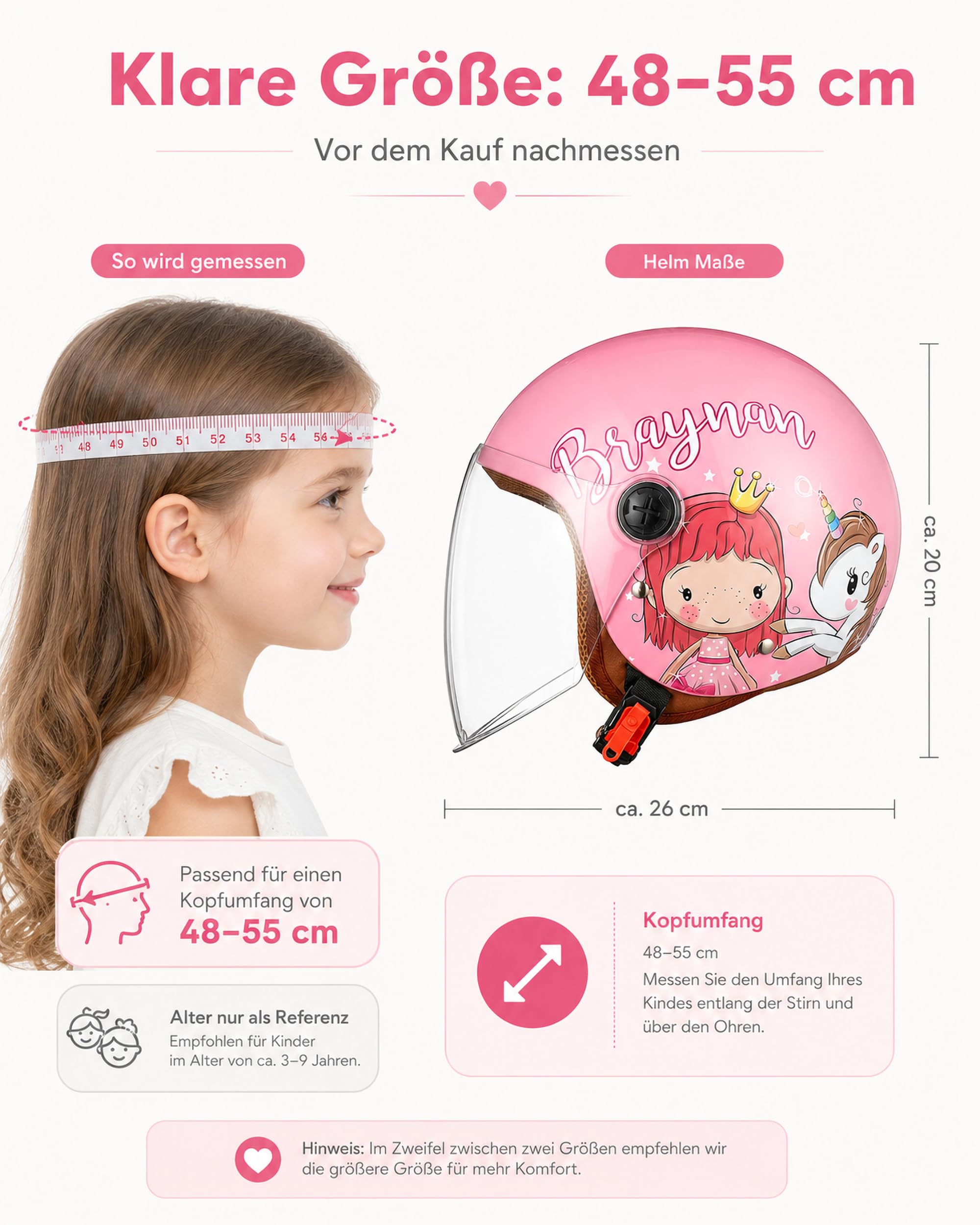 Dziecięcy kask motocyklowy z osłoną przeciwsłoneczną, dla dziewcząt, na skuter, chłopca, szybkie zapięcie, torba, 48-55 cm, dla dzieci w wieku 5-12 lat