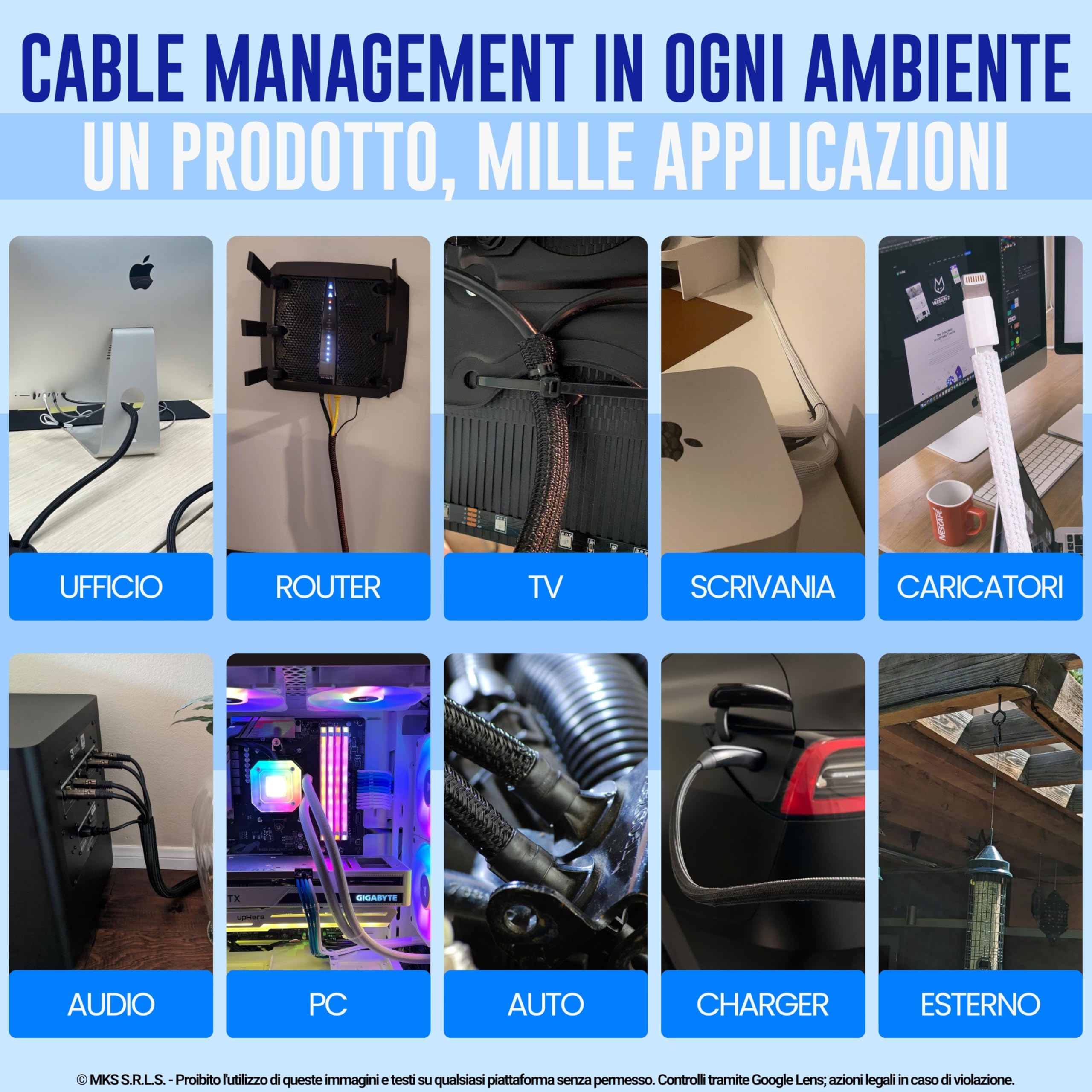 Guaina Cavi Espandibile MarketConnect Ø6mm 100m - Nera, Poliestere Per Protezione Cablaggi - Foto 5