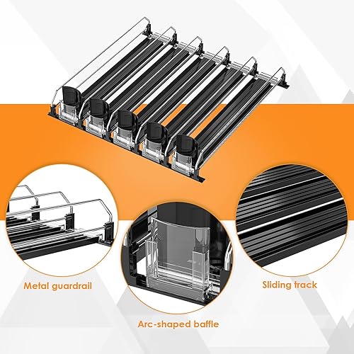 Miniatura 6 de Minicloss Organizador de bebidas para refrigerador, organización de refrigerador, organizador de latas de refrescos, almacenamiento de bebidas con