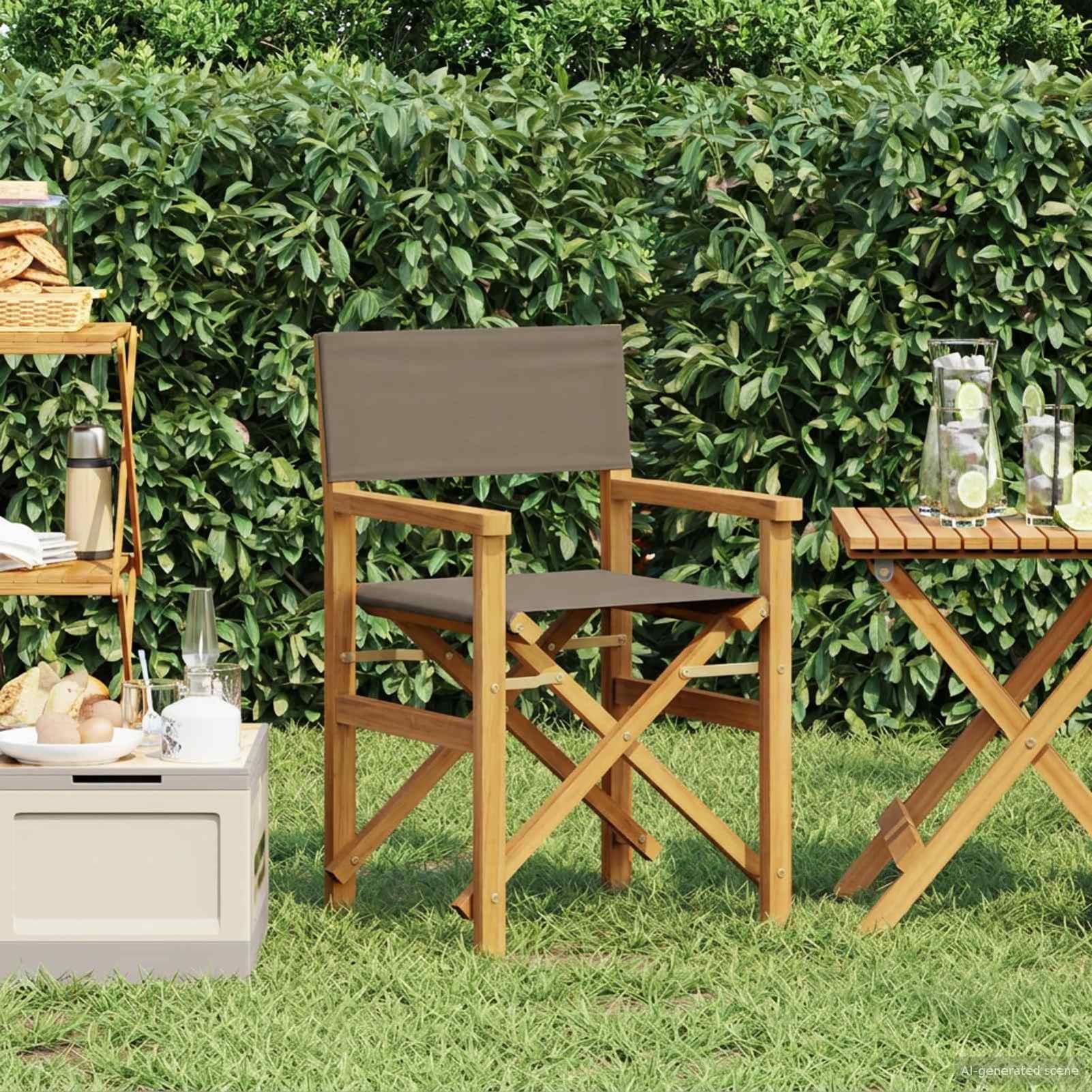 Chaise de salle à manger en teck pour repas en plein air et barbecue sur balcon Gecheer