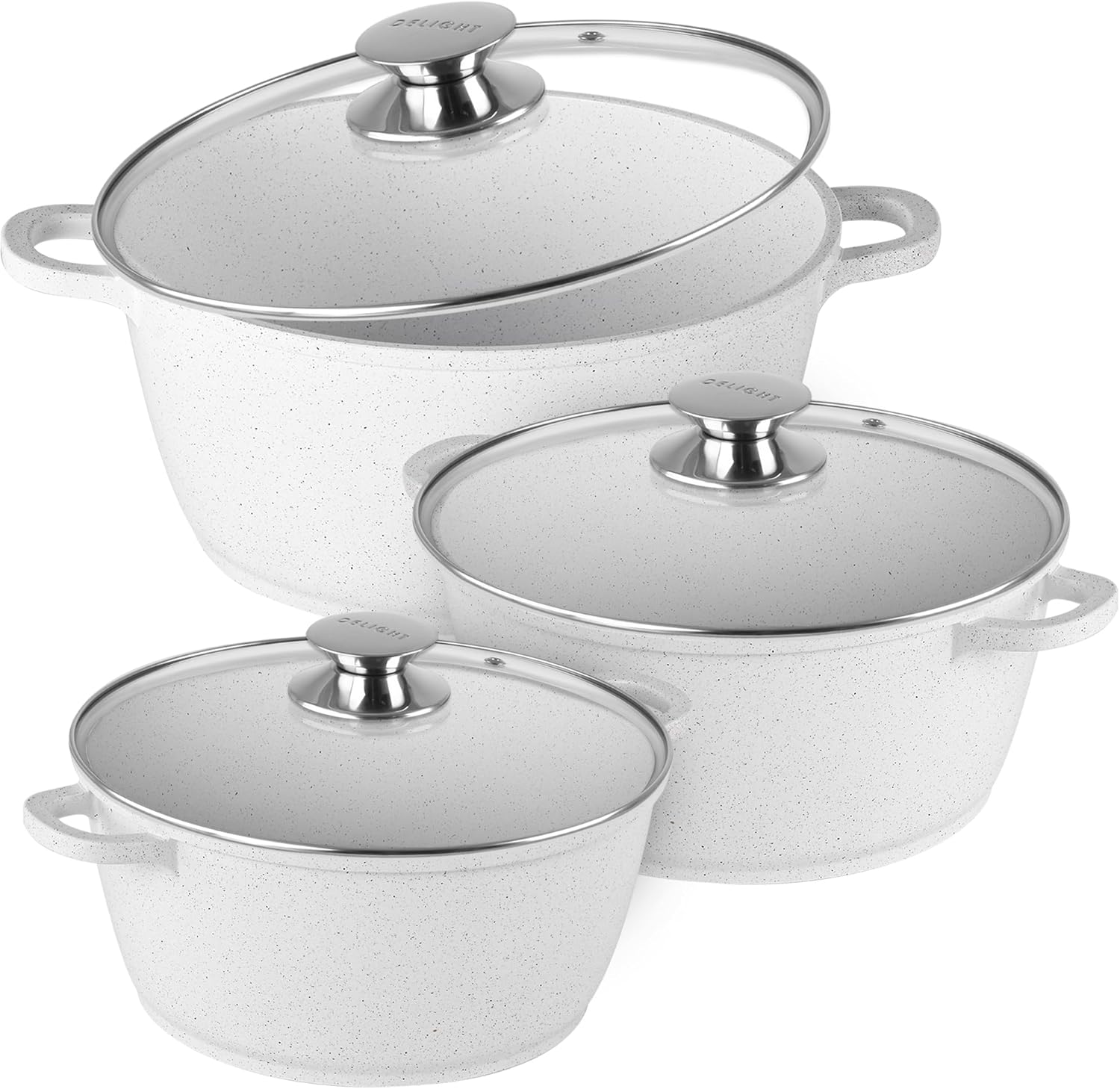 ZENQA Casserole Dishes Pot with lid Induction Hob Pan Set Non Stick