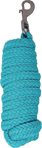 CHALLENGER Caballo 8' Redondo Trenzado Rojo Nylon 34" Cuerda de plomo Negro Niquelado 605SE03TR