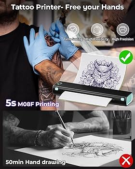 M08F-TATTOO ポータブルタトゥープリンタータトゥー転写紙10枚同梱 M08F-TATTOO ポータブルタトゥープリンタータトゥー転写紙10枚同梱